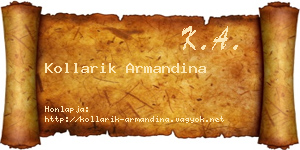 Kollarik Armandina névjegykártya